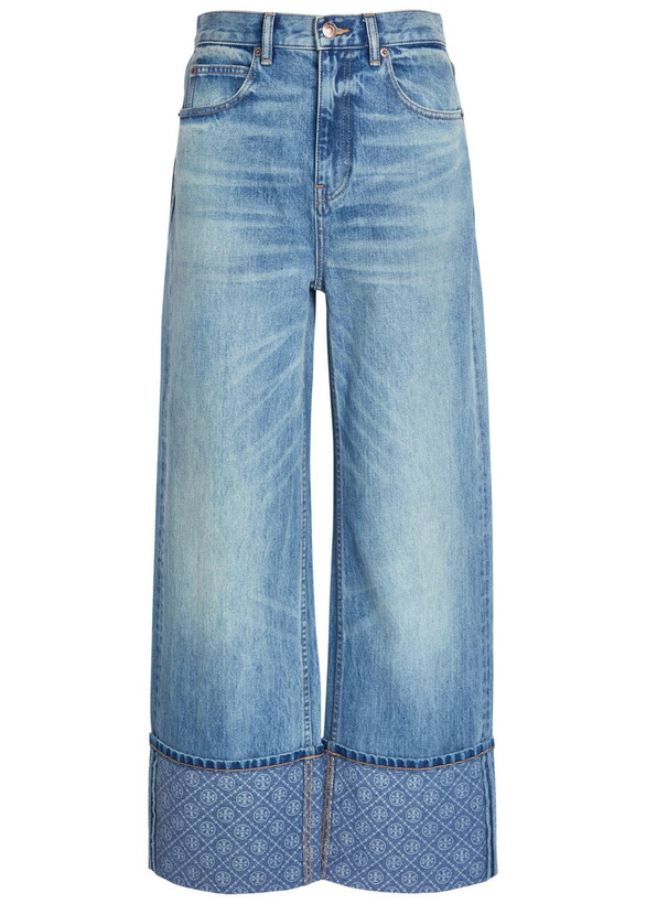Photo: Tory Burch Logo Straight-leg Denim Jeans Blue