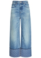Tory Burch Logo Straight-leg Denim Jeans Blue