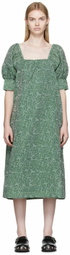 GANNI Green Jacquard Midi Dress