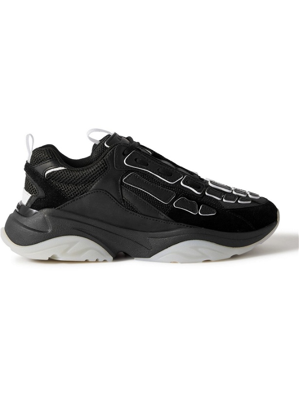 Photo: AMIRI - Bone Runner Leather and Suede-Trimmed Mesh Sneakers - Black