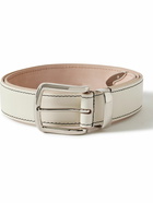 Noah - 3.5cm Leather Belt - White