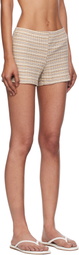 Fruity Booty Beige Lucky Stripe Shorts