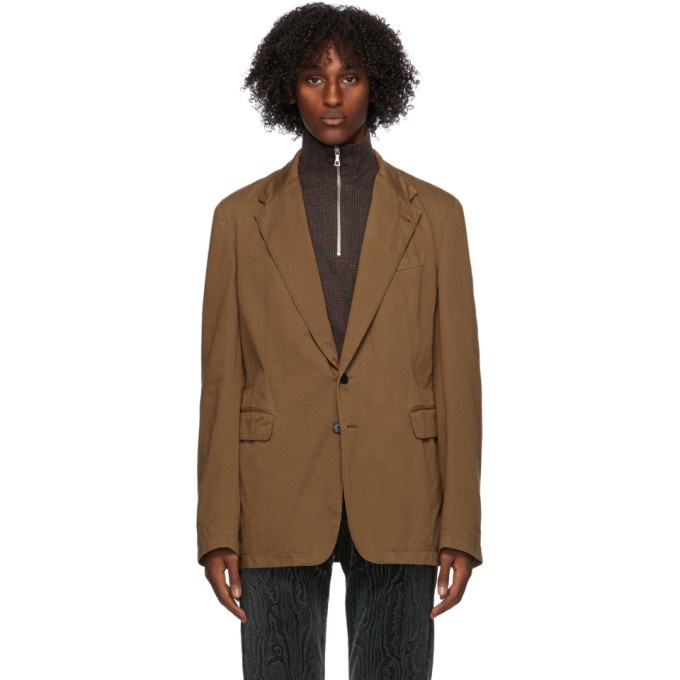 Photo: Dries Van Noten Brown Cotton Blazer