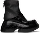 LOEWE Black Wedge Loafer Boots