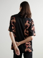 MANAAKI - Taniwha Camp-Collar Printed Lyocell-Twill Shirt - Black