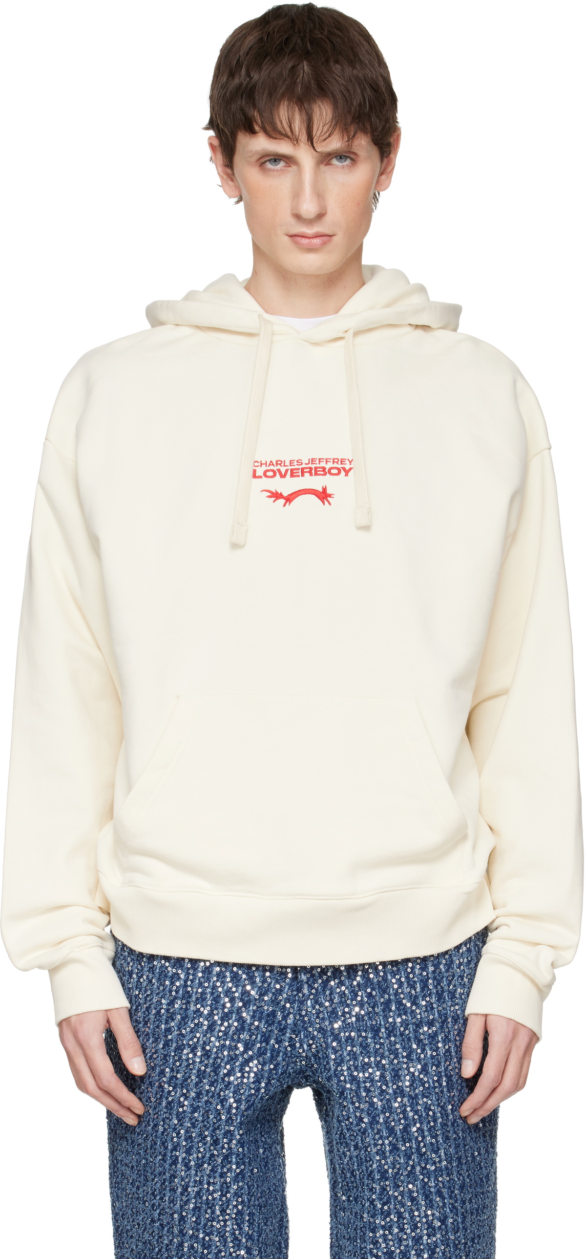 Charles Jeffrey LOVERBOY Off-White Logo Hoodie
