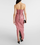 Rick Owens Prong strapless coated denim gown