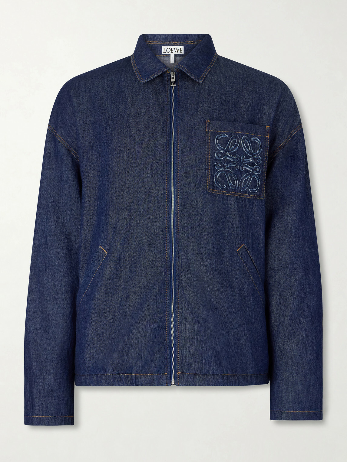 LOEWE - Anagram-Appliqué Cotton Chambray Jacket - Blue
