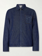 LOEWE - Anagram-Appliqué Cotton Chambray Jacket - Blue