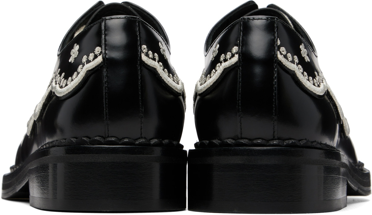 Simone Rocha Black Floral Lace Brogue Derbys