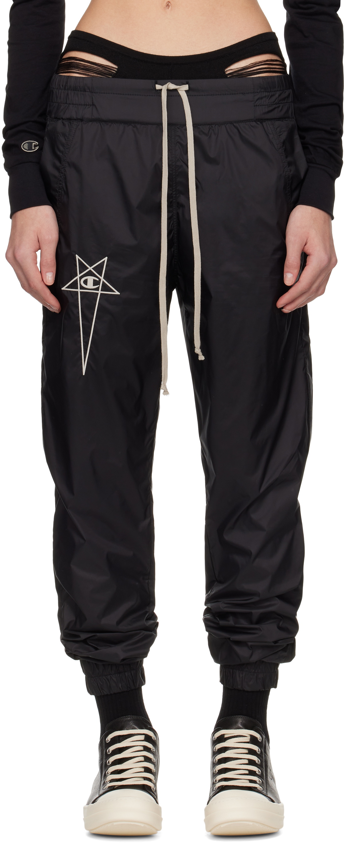 Rick Owens Black Champion Edition Joggers Sweatpants