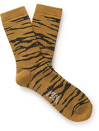 Rostersox - Tiger-Intarsia Metallic Cotton-Blend Socks