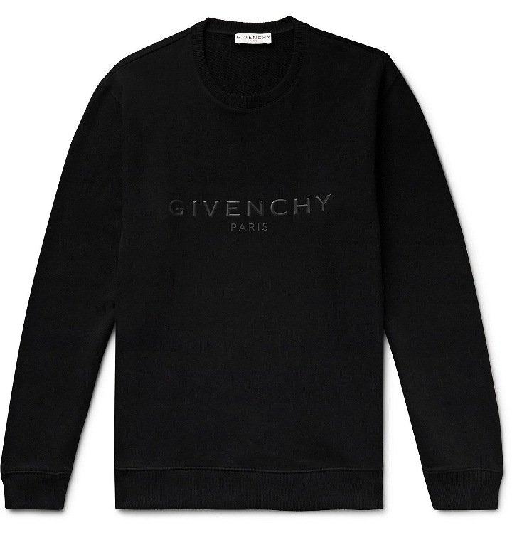 Photo: Givenchy - Logo-Appliquéd Loopback Cotton-Jersey Sweatshirt - Black
