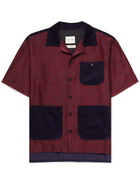 Nicholas Daley - Aloha Camp-Collar Jacquard and Cotton-Corduroy Shirt - Burgundy