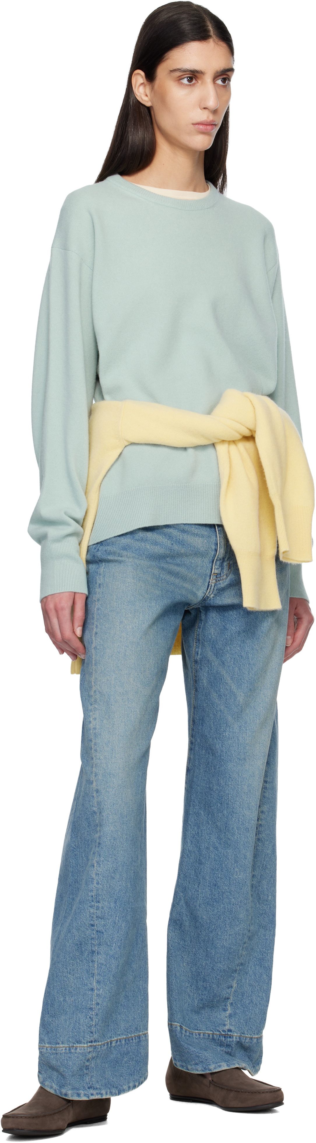 ssstein Blue Extra Fine Wool Knit Sweater