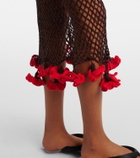 Alaïa Open-knit cotton midi skirt