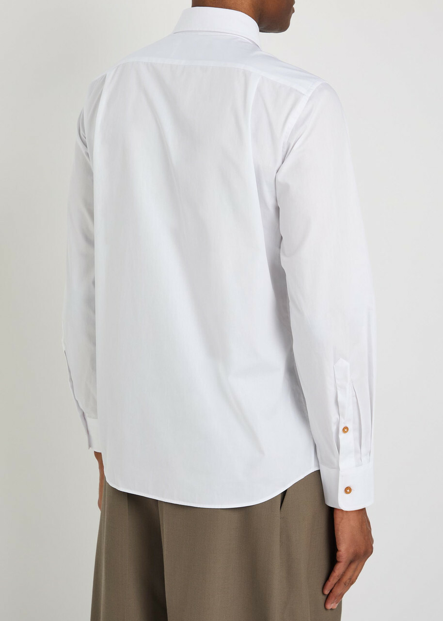 Vivienne Westwood Krall Logo-embroidered Cotton-poplin Shirt White