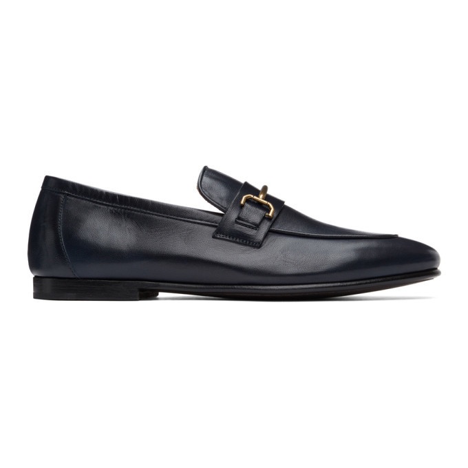 Photo: Dunhill Navy Chiltern Roller Bar Loafers