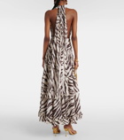 Alexandra Miro Marie Rose zebra-print cotton maxi dress