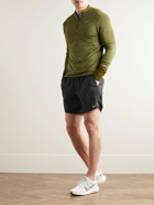 Nike Running - Stride Straight-Leg Mesh-Panelled Dri-FIT Ripstop Drawstring Shorts - Black