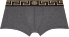 Versace Underwear Gray Greca Border Boxers