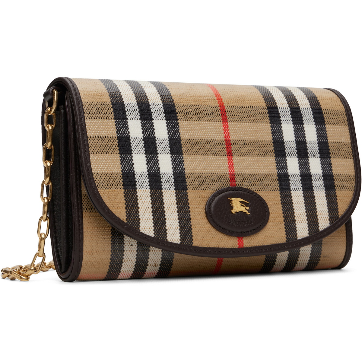 Burberry Beige Highlands Chain Strap Wallet​ Bag