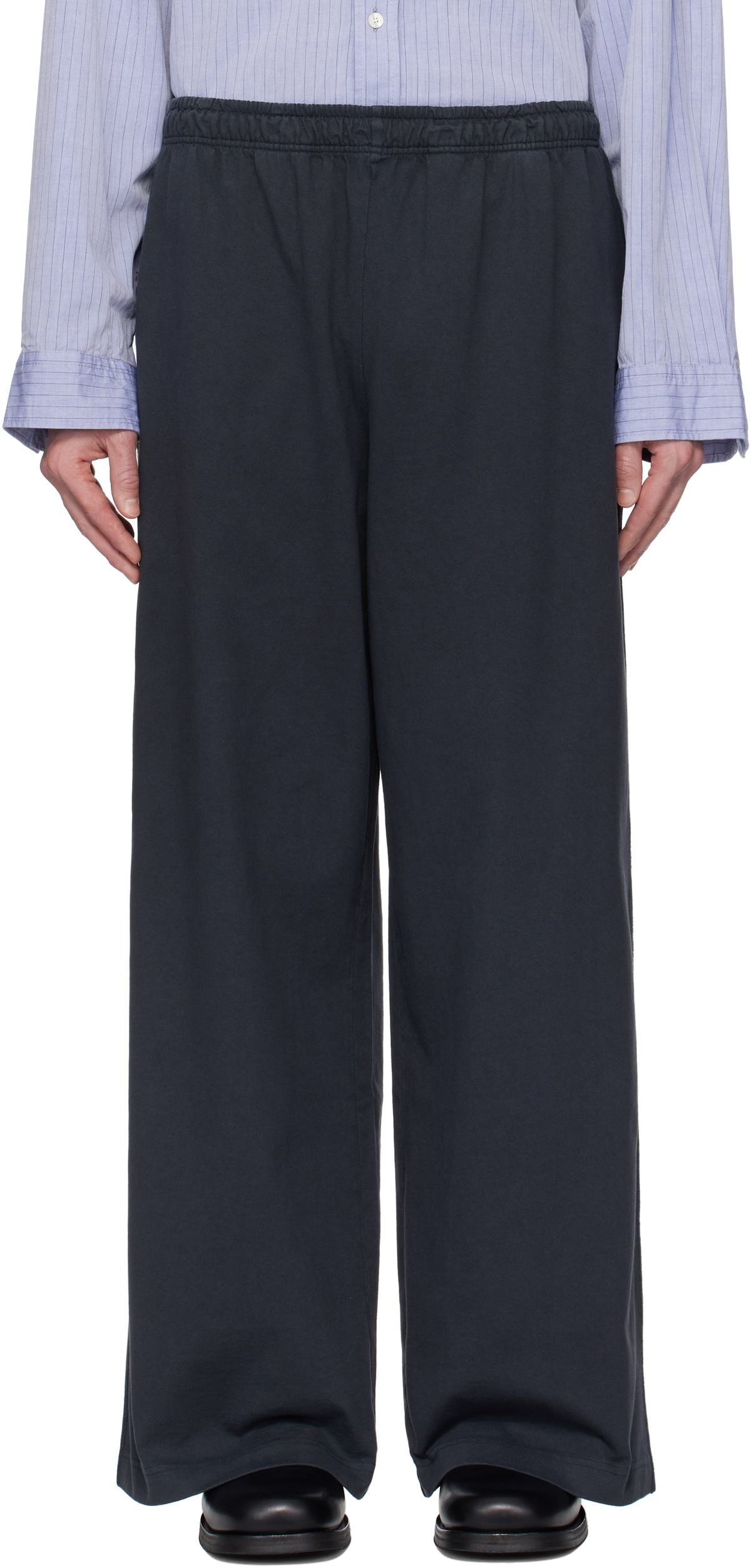 Acne Studios Black Logo Stamp Jersey Sweatpants Acne Studios
