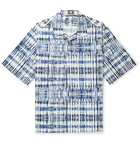 Barena - Camp-Collar Tie-Dyed Cotton Half-Placket Shirt - Blue