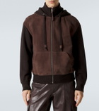 Loewe Paneled suede zip-up hoodie