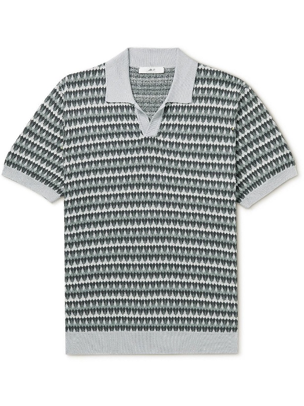 Photo: Mr P. - Arnie Cotton-Jacquard Polo Shirt - Gray
