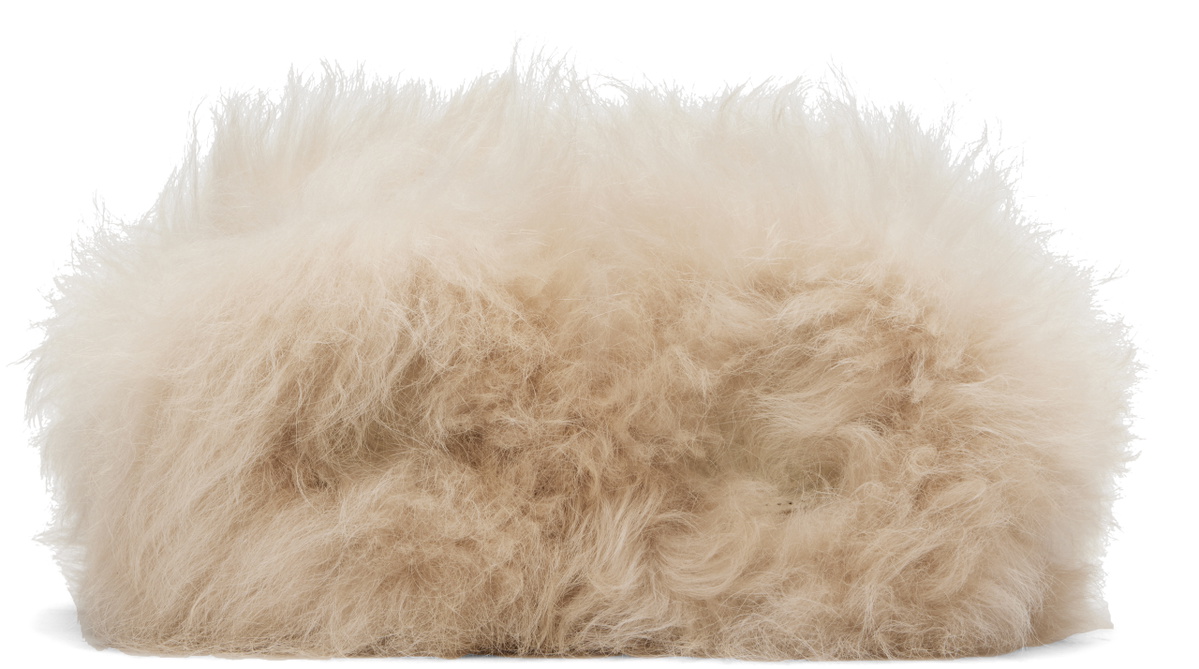 Moncler Beige Snug Shearling Ballerina Flats