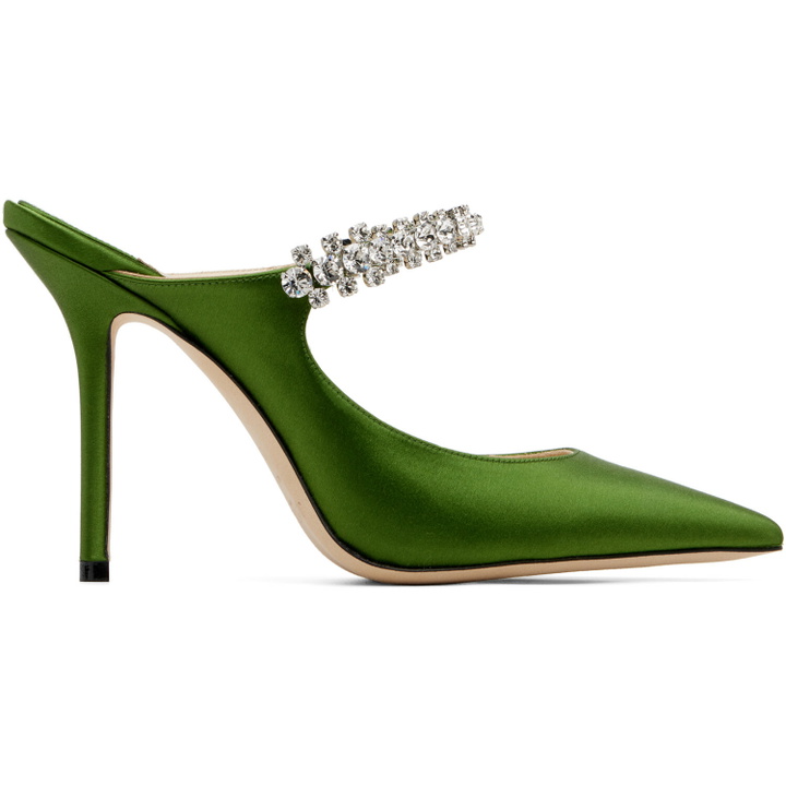 Photo: Jimmy Choo Green Bing 100 Satin Heels