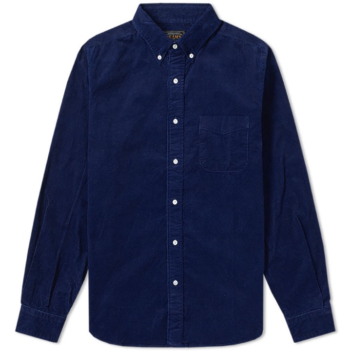 Photo: Beams Plus Button Down Corduroy Shirt Indigo Blue