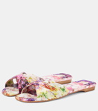 Christian Louboutin Nicol Is Back floral satin slides