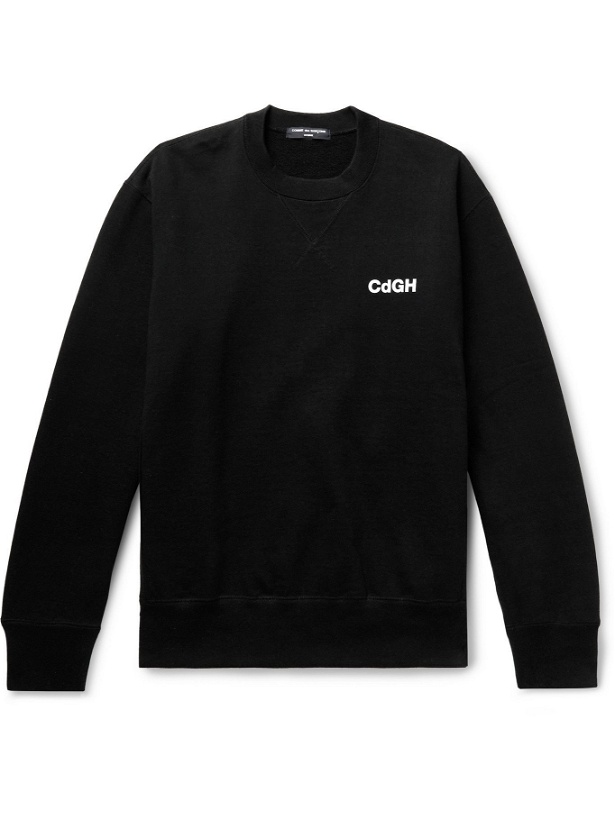 Photo: COMME DES GARÇONS HOMME - Logo-Print Loopback Cotton-Jersey Sweatshirt - Black - 2