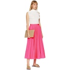 Valentino Pink Pleated Waist-Tie Skirt