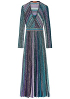 Missoni Striped Embellished Metallic-knit Maxi Dress Multicoloured