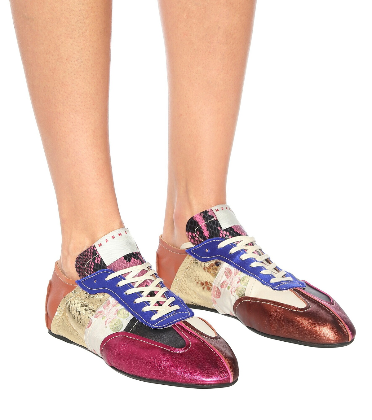 Marni - Tapestry leather sneakers Marni