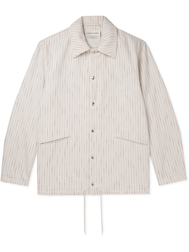 Photo: A Kind Of Guise - Campo Coach Striped Cotton-Blend Jacket - Neutrals