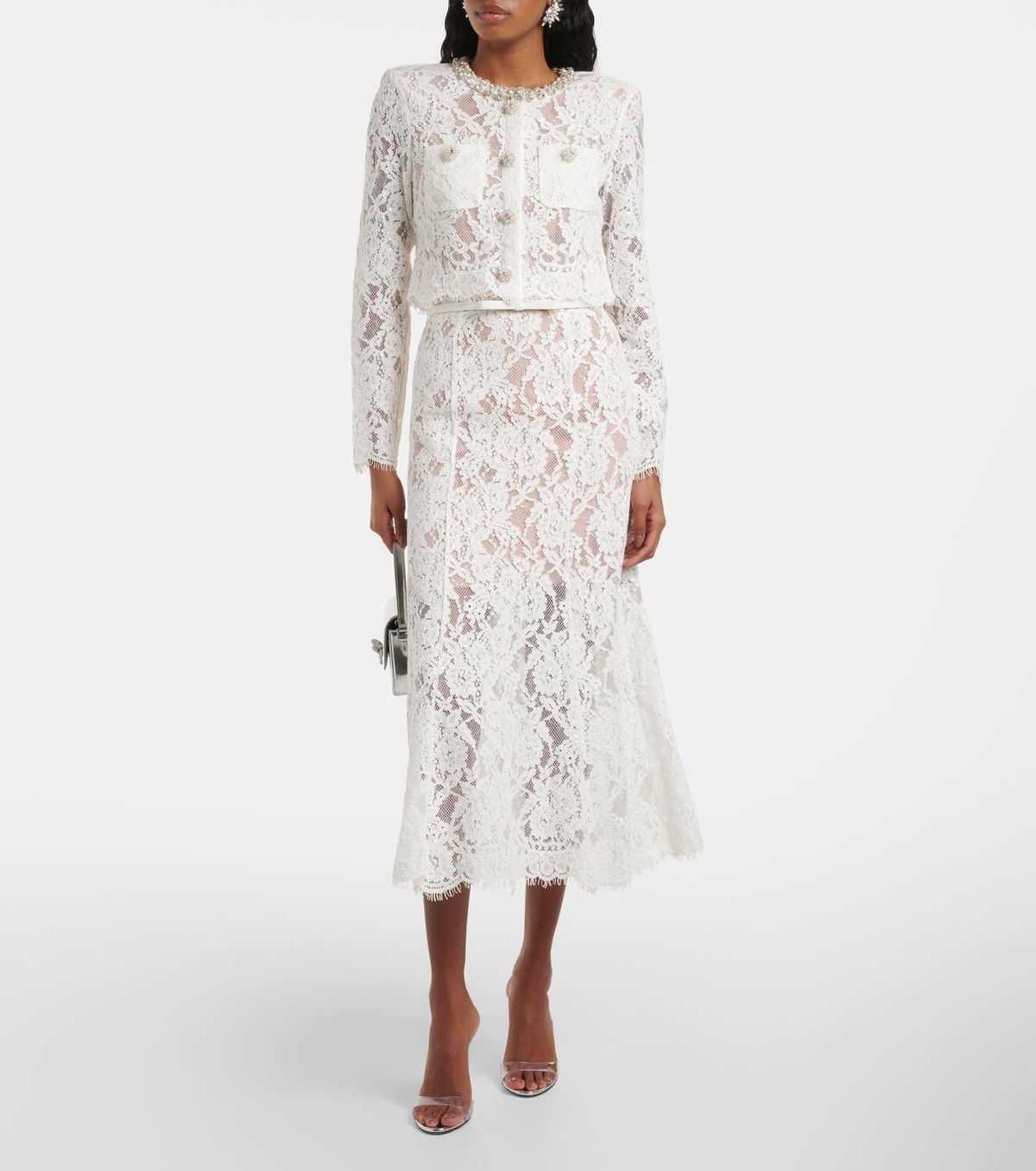 Self-Portrait Embellished lace midi dress Self-Portrait