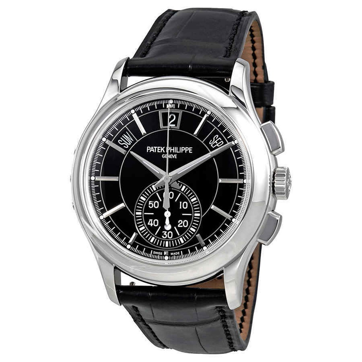 Photo: Patek Philippe Complications Black Dial Annual Calendar Platinum Mens Watch 5905P-010