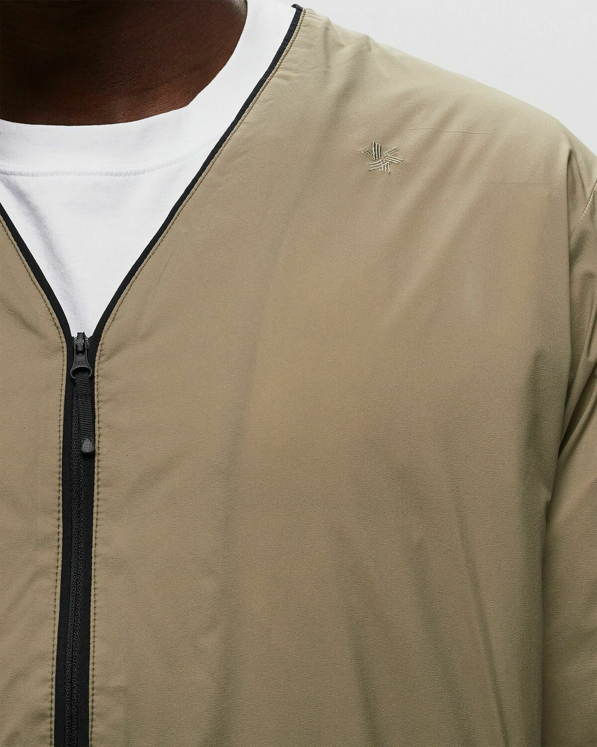 Goldwin V Neck Zip Down Cardigan Beige Windbreaker Goldwin
