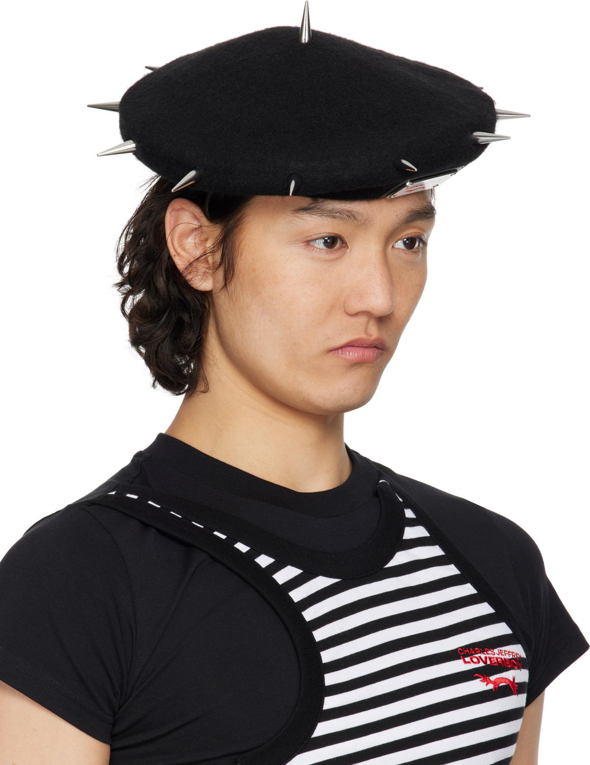 Charles Jeffrey LOVERBOY Black Spikey Beret Charles Jeffrey Loverboy