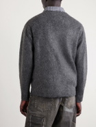 Neighborhood - Logo-Appliquéd Brushed Cardigan - Gray