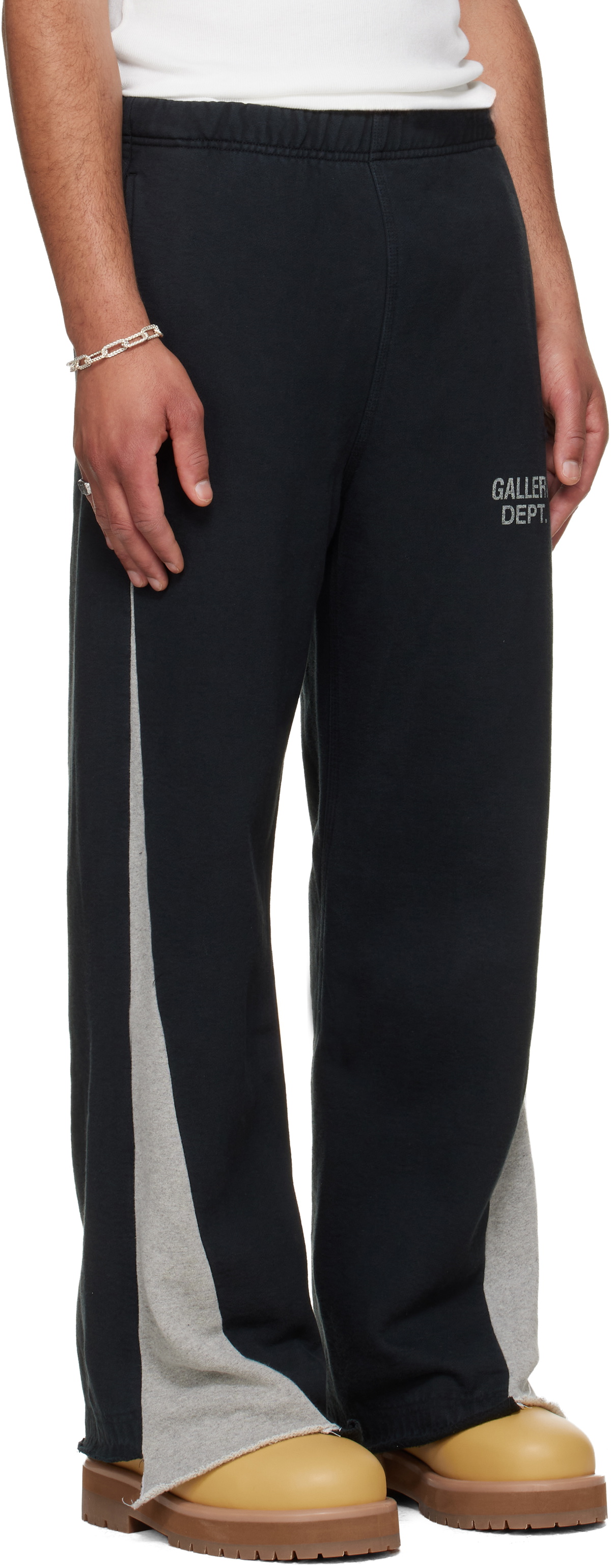 Gallery Dept. Black & Gray Twisted Leg Flare Sweatpants