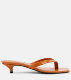 Toteme Croc-effect leather thong sandals