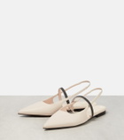 Brunello Cucinelli Leather slingback ballet flats