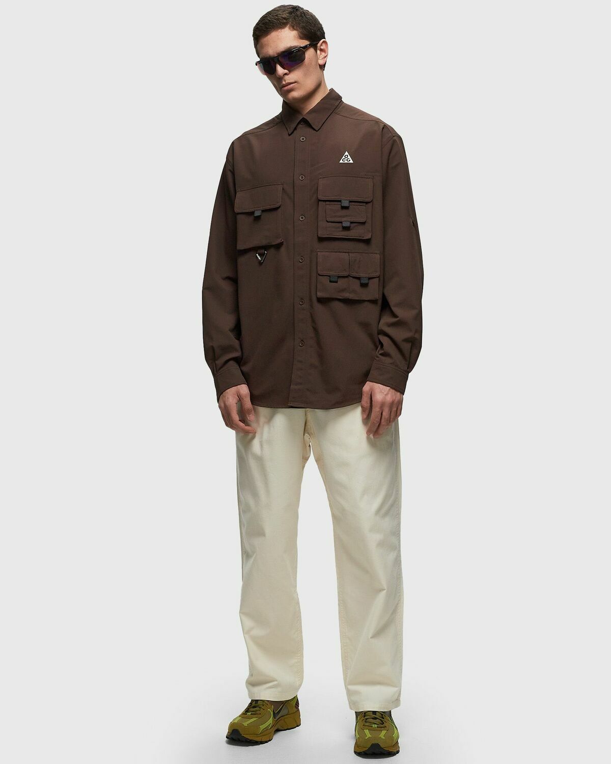 Nike Acg Dri Fit Uv Devastation Trail Top Brown Longsleeves Nike