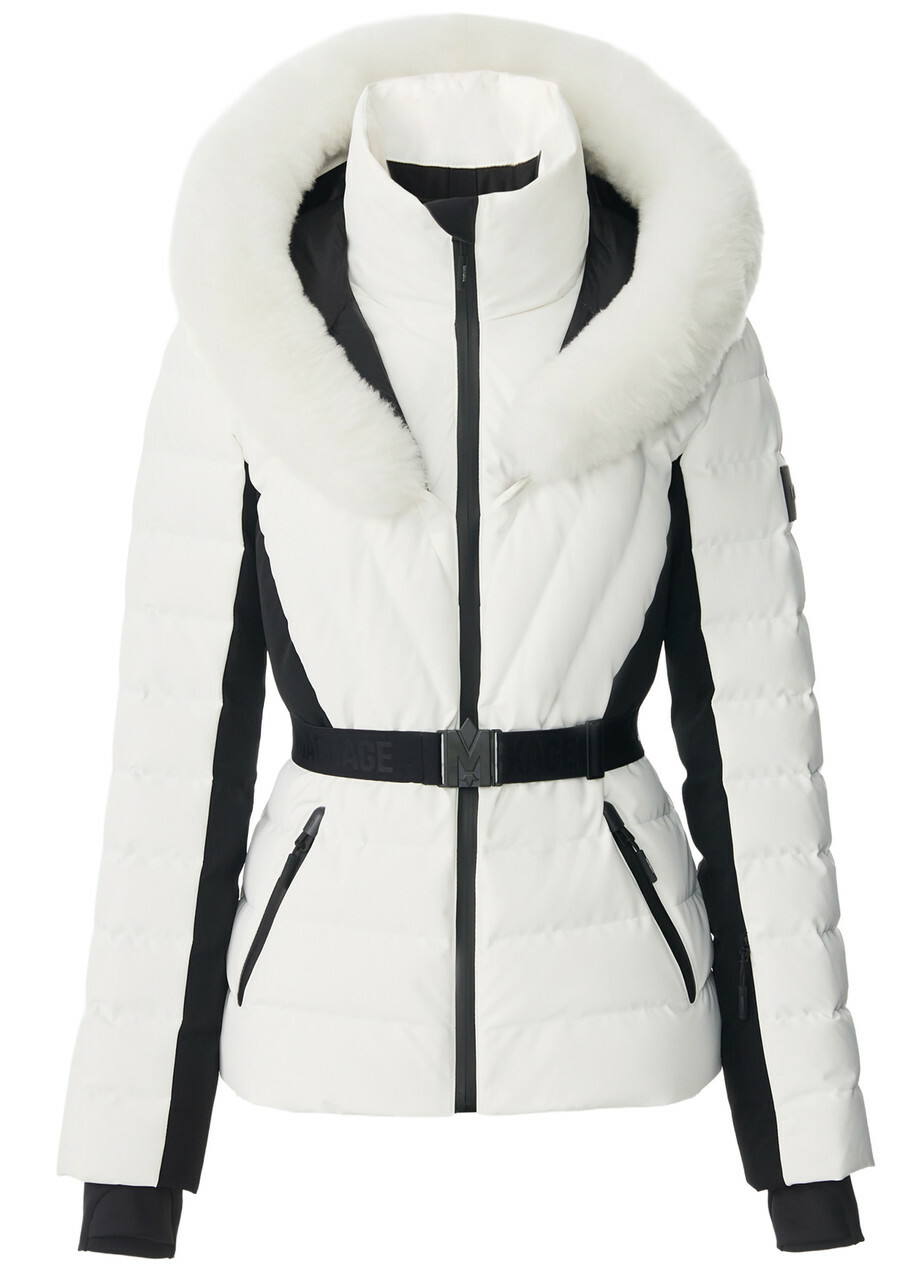 Mackage Elita Fur-hood Padded ski Jacket Off White