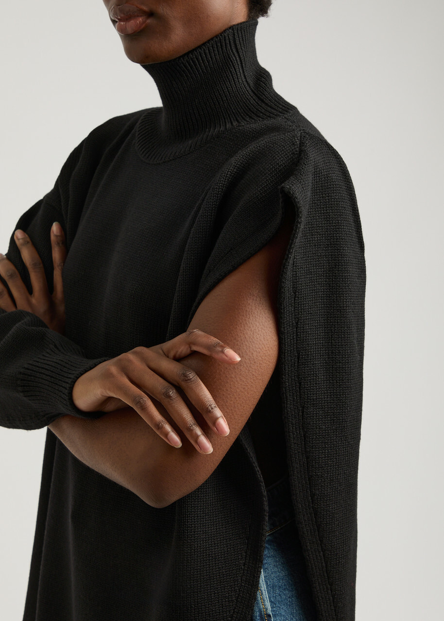 アライア ALAIA ノースリーブニット38サイズ ALAÏA Fringed wool-blend turtleneck top | NET-A-PORTER